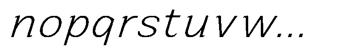 Zendory Extra Light Expanded Nr Ital Font LOWERCASE