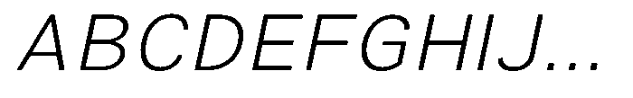 Zendory Extra Light Expanded Oblique Font UPPERCASE