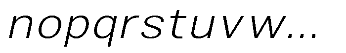 Zendory Extra Light Expanded Oblique Font LOWERCASE