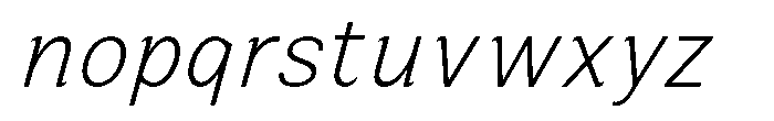 Zendory Extra Light Italic Font LOWERCASE
