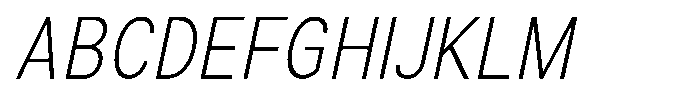 Zendory Extra Light Narrow Condensed Obliq Font UPPERCASE