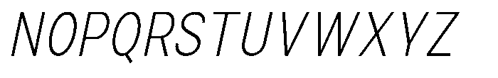 Zendory Extra Light Narrow Condensed Obliq Font UPPERCASE