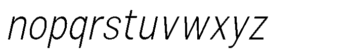Zendory Extra Light Narrow Condensed Obliq Font LOWERCASE