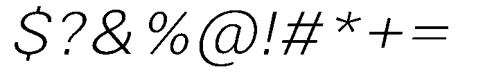 Zendory Extra Light Narrow Exp Obliq Font OTHER CHARS