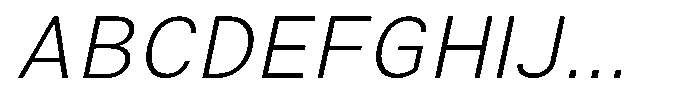 Zendory Extra Light Narrow Exp Obliq Font UPPERCASE