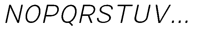 Zendory Extra Light Narrow Exp Obliq Font UPPERCASE