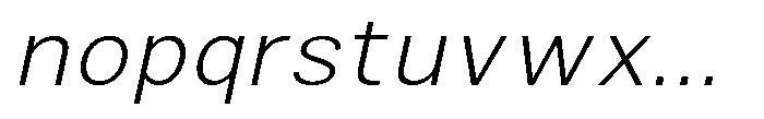 Zendory Extra Light Narrow Exp Obliq Font LOWERCASE