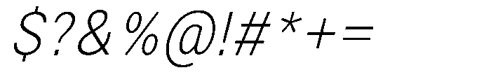 Zendory Extra Light Narrow Italic Font OTHER CHARS