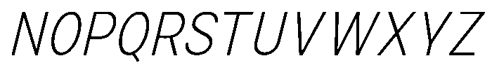 Zendory Extra Light Narrow Italic Font UPPERCASE
