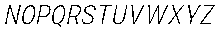 Zendory Extra Light Narrow Oblique Font UPPERCASE