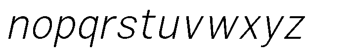 Zendory Extra Light Oblique Font LOWERCASE