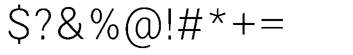 Zendory Extra Light Font OTHER CHARS