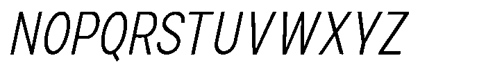 Zendory Light Condensed Italic Font UPPERCASE