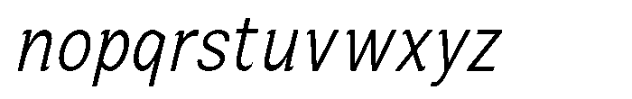 Zendory Light Condensed Narrow Italic Font LOWERCASE
