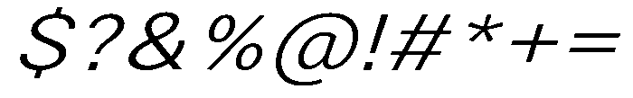 Zendory Light Expanded Italic Font OTHER CHARS