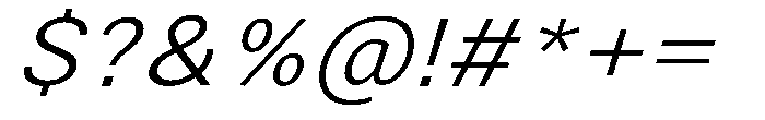 Zendory Light Expanded Narrow Italic Font OTHER CHARS