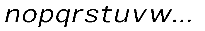 Zendory Light Expanded Oblique Font LOWERCASE