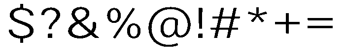 Zendory Light Expanded Font OTHER CHARS
