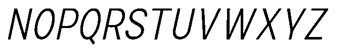 Zendory Light Narrow Condensed Oblique Font UPPERCASE