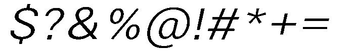 Zendory Light Narrow Expanded Oblique Font OTHER CHARS