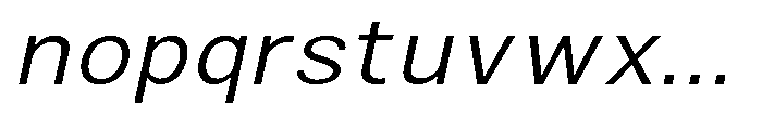 Zendory Light Narrow Expanded Oblique Font LOWERCASE