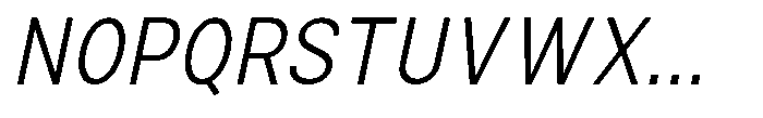 Zendory Light Narrow Oblique Font UPPERCASE