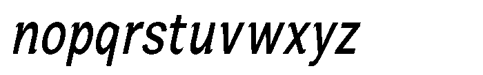 Zendory Medium Condensed Italic Font LOWERCASE