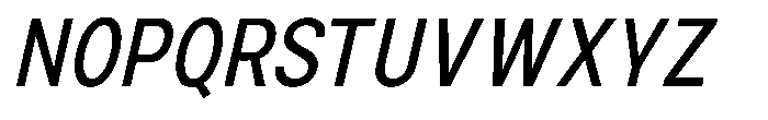 Zendory Medium Condensed Narrow Italic Font UPPERCASE