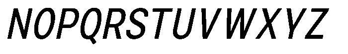 Zendory Medium Narrow Condensed Oblique Font UPPERCASE