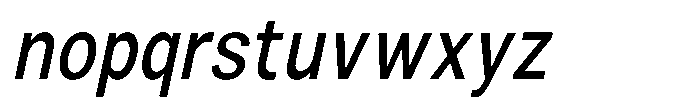 Zendory Medium Narrow Condensed Oblique Font LOWERCASE