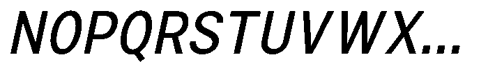 Zendory Medium Narrow Oblique Font UPPERCASE