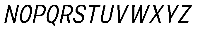 Zendory Narrow Condensed Oblique Font UPPERCASE