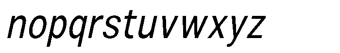 Zendory Narrow Condensed Oblique Font LOWERCASE