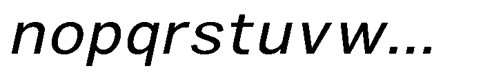 Zendory Narrow Expanded Oblique Font LOWERCASE