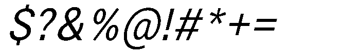 Zendory Narrow Italic Font OTHER CHARS