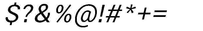 Zendory Oblique Font OTHER CHARS