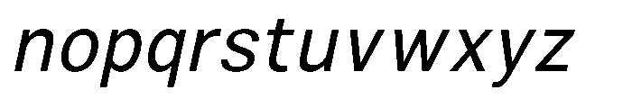 Zendory Oblique Font LOWERCASE