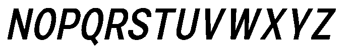 Zendory Sem Bold Narrow Condensed Obliq Font UPPERCASE