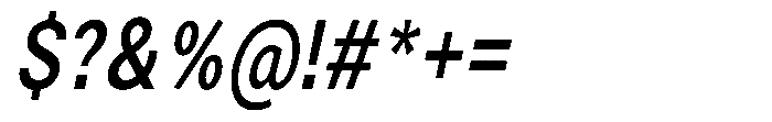 Zendory Semi Bold Condensed Italic Font OTHER CHARS