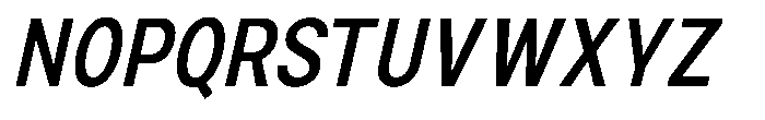 Zendory Semi Bold Condensed Narrow Ital Font UPPERCASE