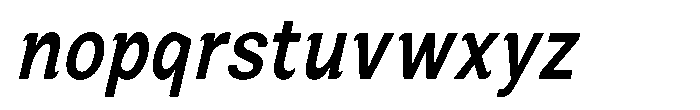 Zendory Semi Bold Condensed Narrow Ital Font LOWERCASE