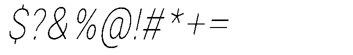 Zendory Thin Condensed Italic Font OTHER CHARS