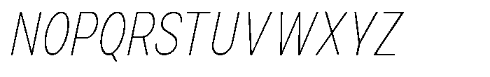 Zendory Thin Condensed Italic Font UPPERCASE