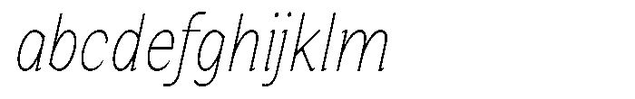 Zendory Thin Condensed Italic FONT