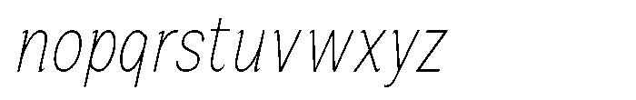 Zendory Thin Condensed Italic Font LOWERCASE