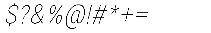 Zendory Thin Condensed Narrow Italic Font OTHER CHARS