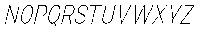 Zendory Thin Condensed Narrow Italic Font UPPERCASE