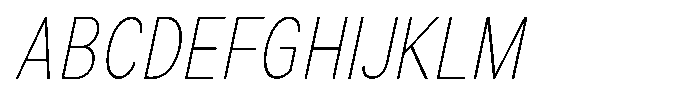Zendory Thin Condensed Oblique Font UPPERCASE