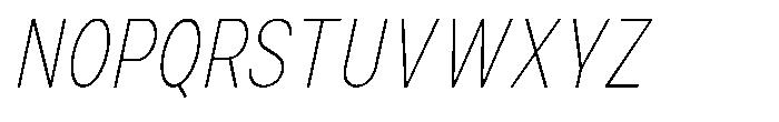 Zendory Thin Condensed Oblique Font UPPERCASE