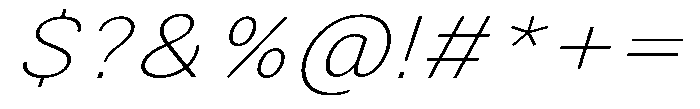 Zendory Thin Expanded Italic Font OTHER CHARS